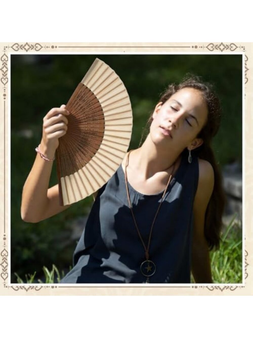 4 Pcs Foldable Hand Fans for Women - Bamboo Silk, Vintage Party Decor & Dance - Picture 6 of 6